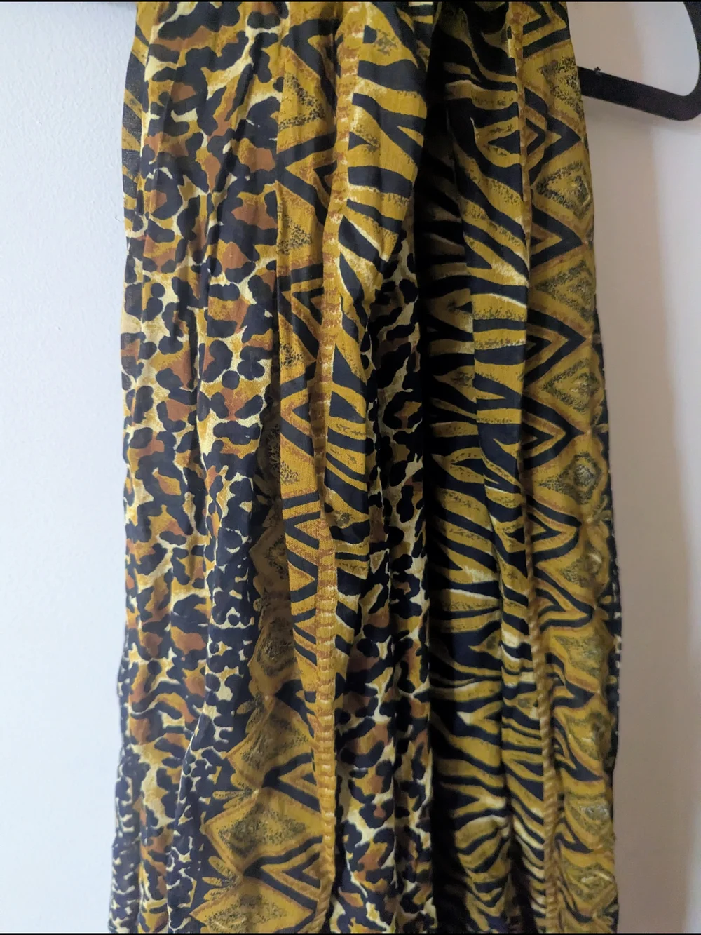 Yellow and Black Patterned Women's Scarf 66' by 40'